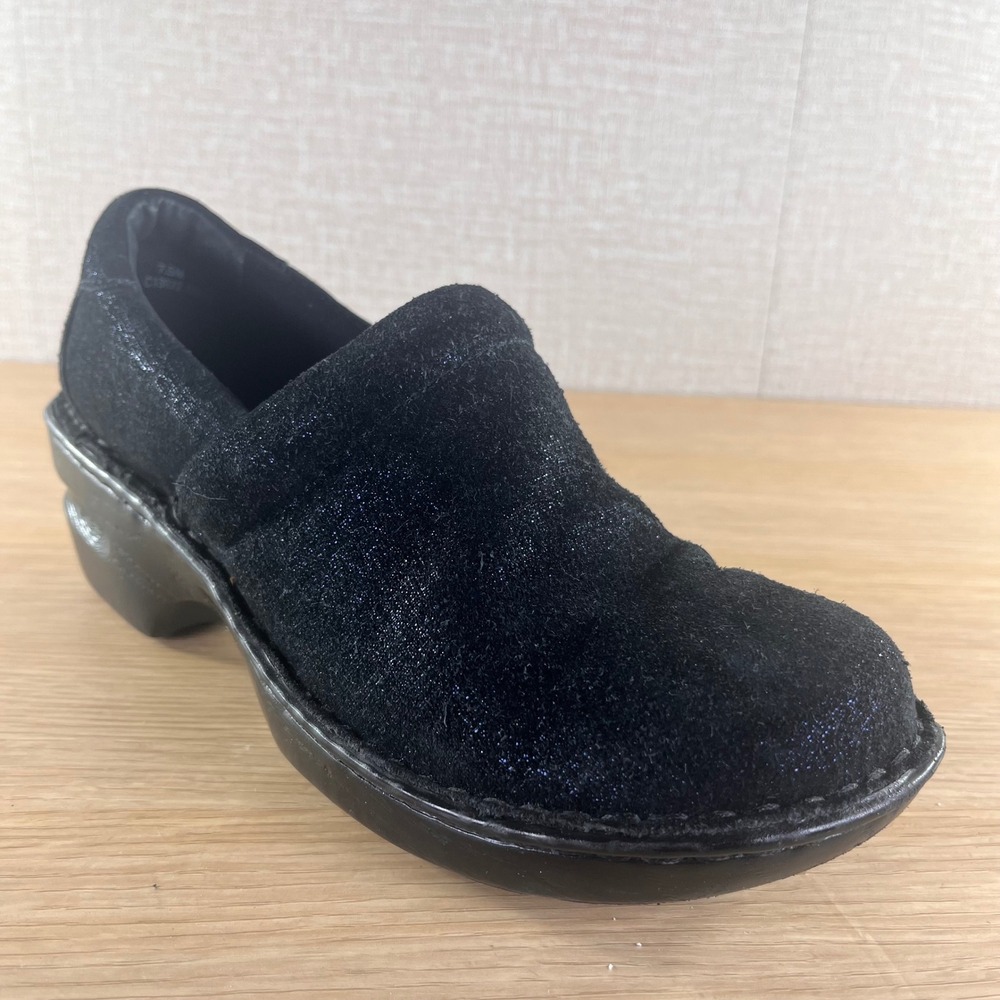b.o.c.Born Concept BlackSuede With Midnight Blue Shimmer Slip On Shoes Women 7.5